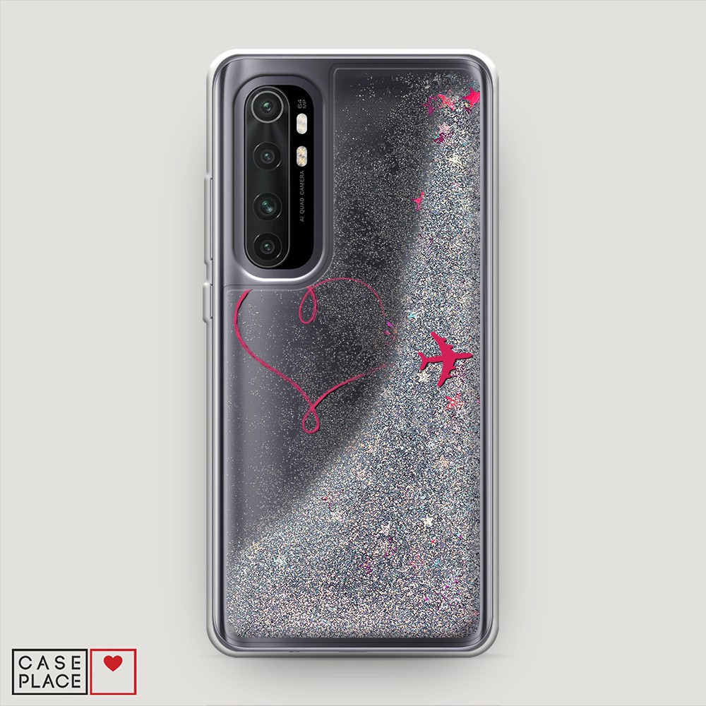 

Жидкий чехол с блестками "Сердце и самолет" на Xiaomi Mi Note 10 lite, 38491-1