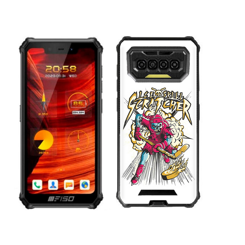 

Чехол MyPads нарисованный скелет хоккеист для Oukitel F150 Bison 2021, Прозрачный, Tocco