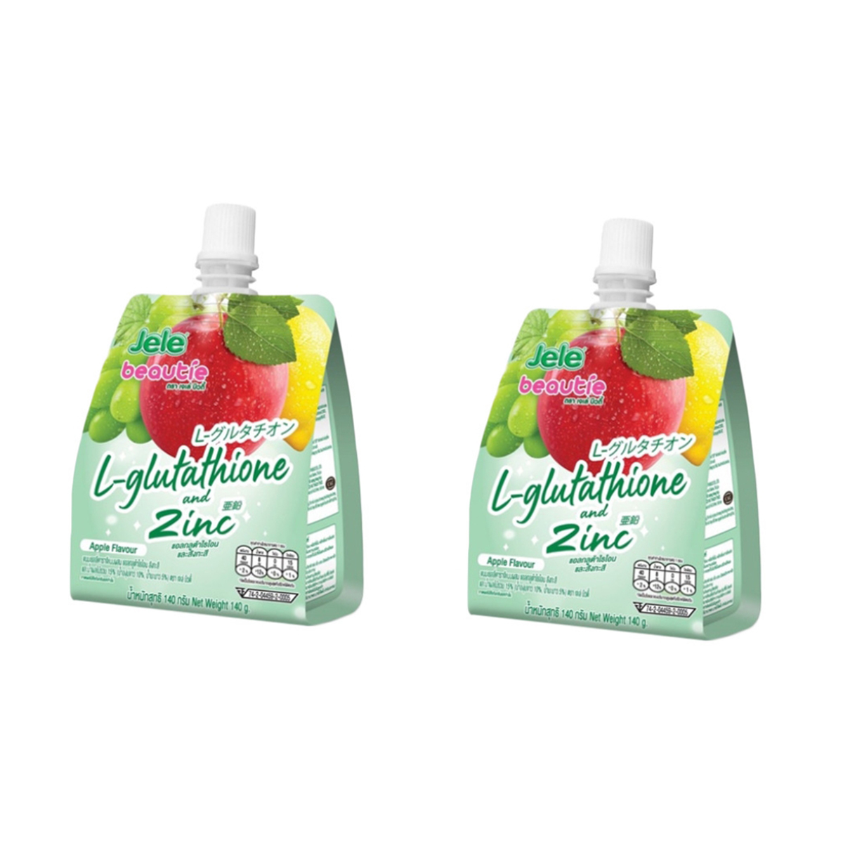 

Желе фруктовое Jele Beautie с яблоком, глутатином и цинком, 2 шт по 140 г