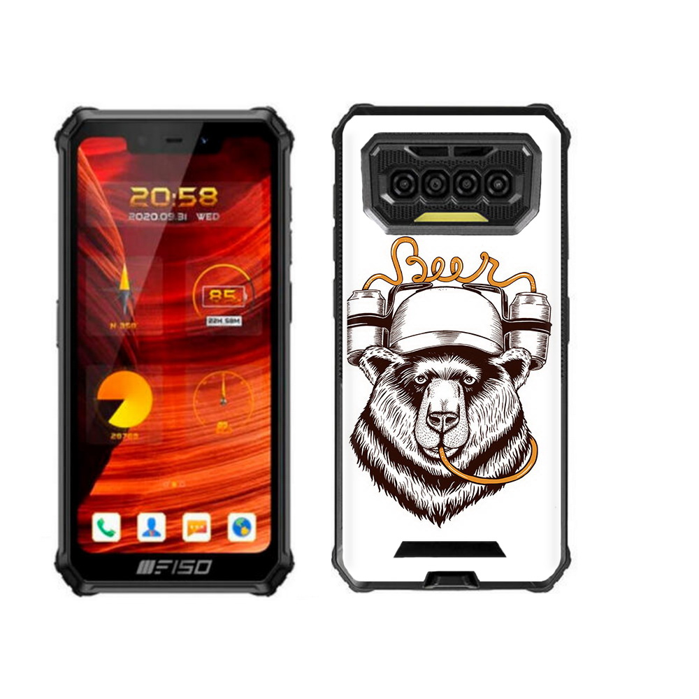 

Чехол MyPads пивной медведь для Oukitel F150 Bison 2021, Прозрачный, Tocco