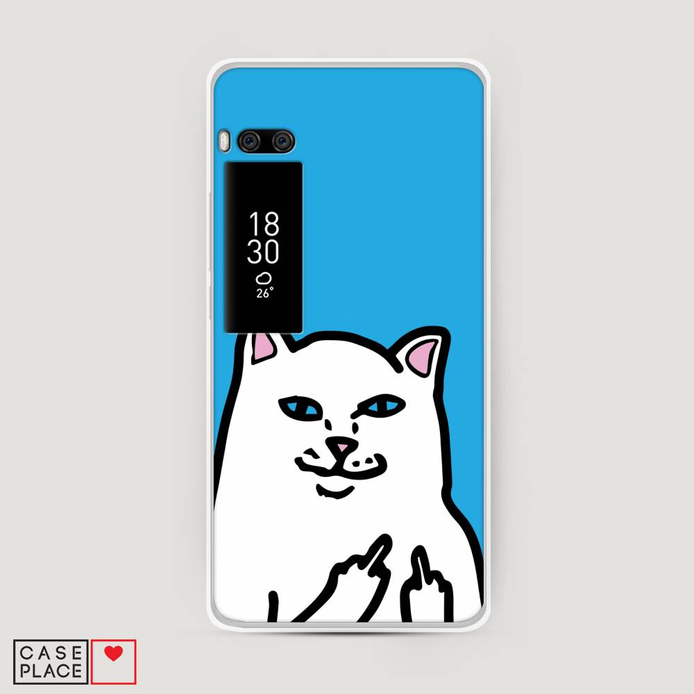 

Чехол Awog на Meizu Pro 7 Plus "Кот жесть", Белый;голубой;черный, 71950-9
