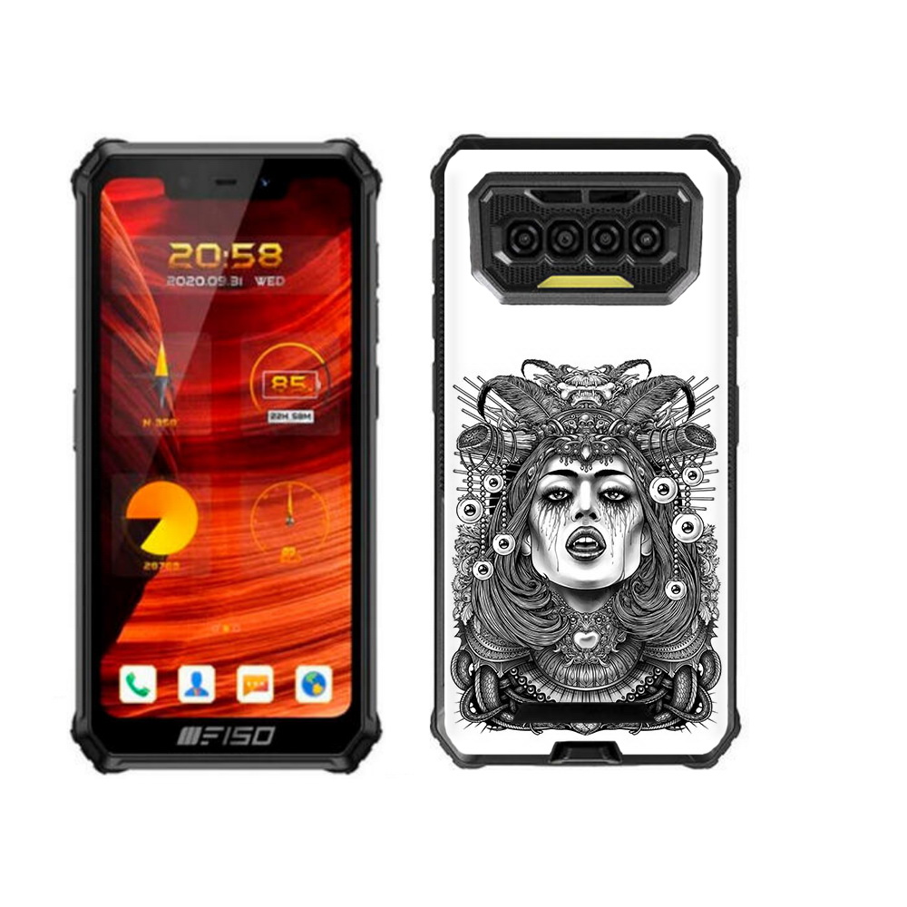 

Чехол-накладка MyPads портрет девушки черно белый для Oukitel F150, Прозрачный, Tocco