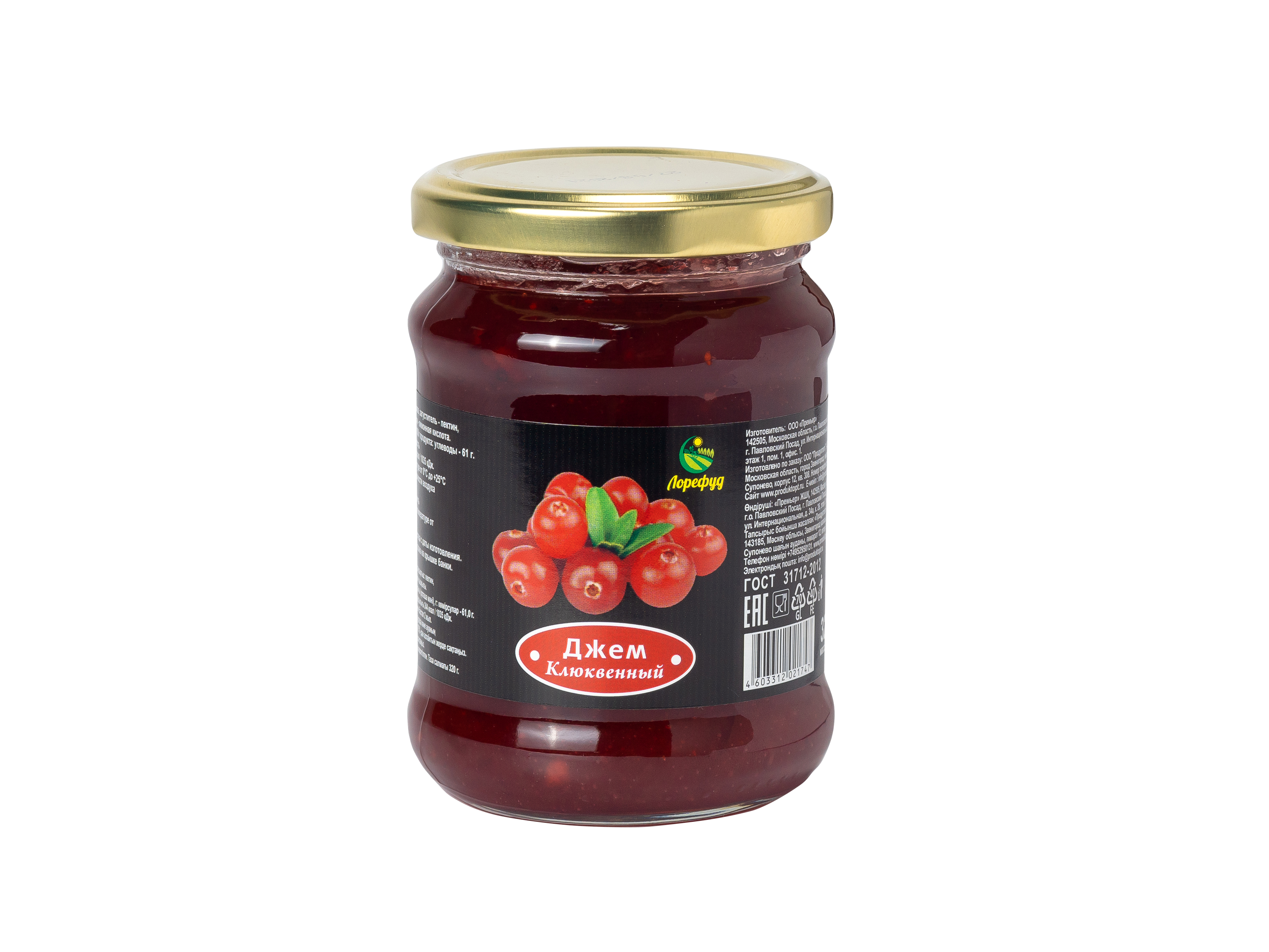 

Джем Лорефуд Клюквенный, 320 г