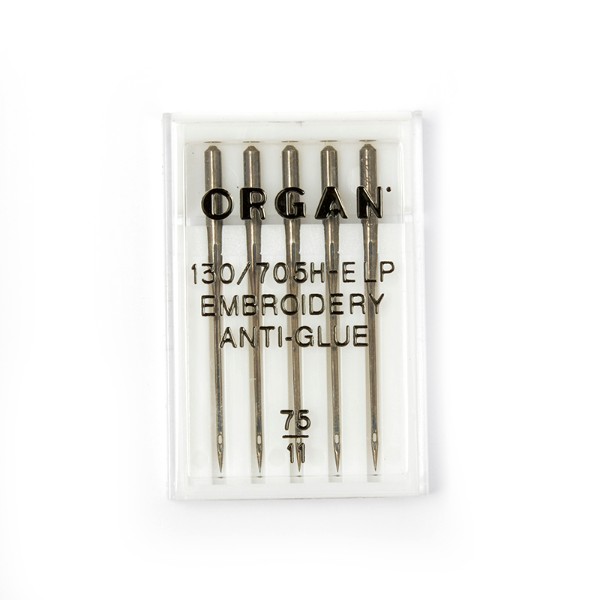 

Иглы для бытовых швейных машин Organ ANTI-GLUE, №75, универсальные