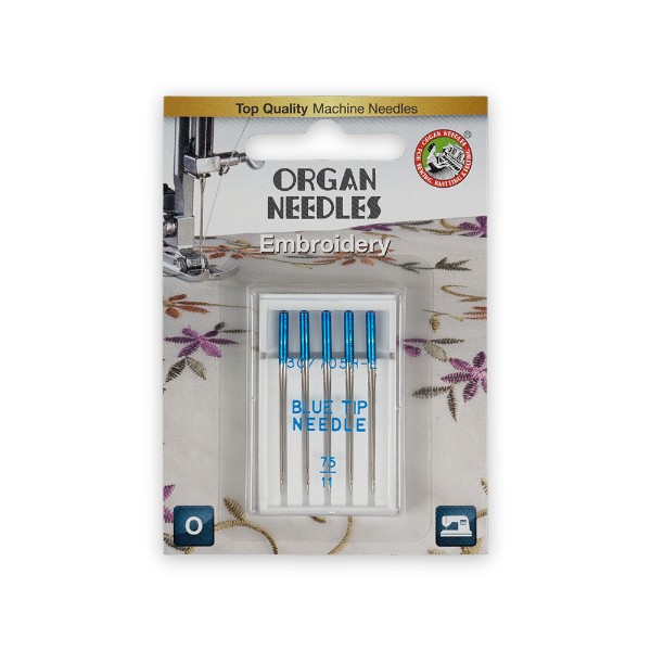 

Иглы для бытовых швейных машин Organ Blue tip janome, №75, для тонких тканей