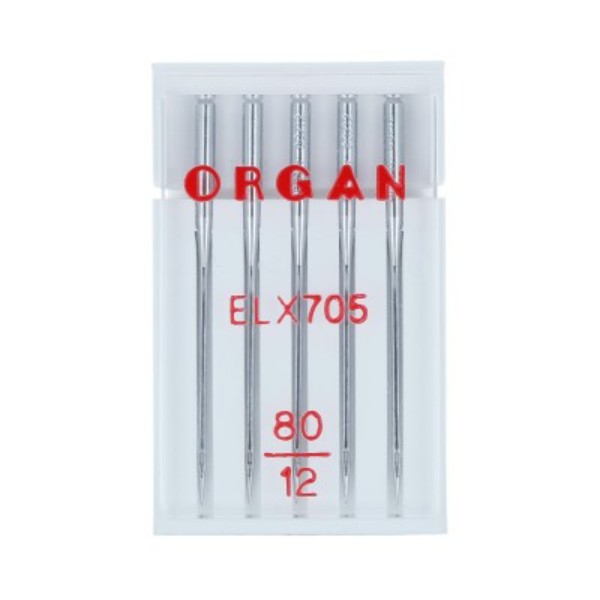 

Иглы для бытовых швейных машин Organ EL x 705, №80, для трикотажа