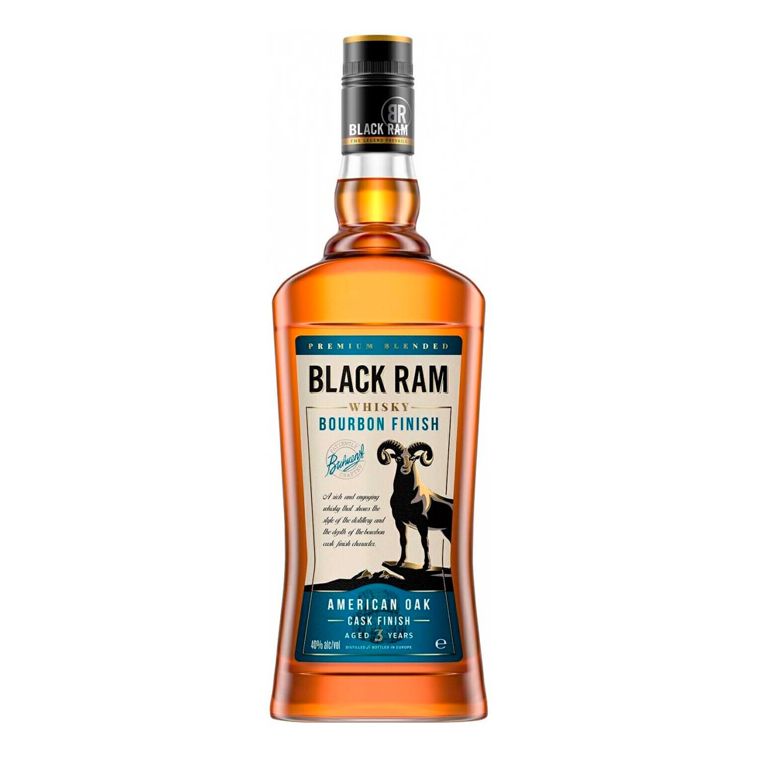 

Виски Black Ram Bourbon Finish купажированный 1 л Болгария
