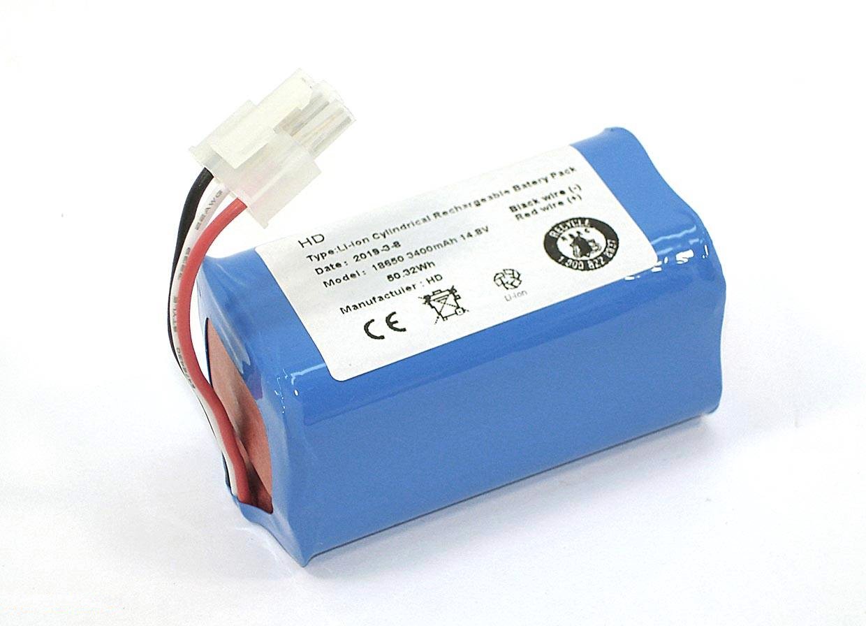 Аккумулятор для пылесоса iClebo Arte, Pop, Smart (EBKRWHCC00978). Li-ion, 3400mAh, 14.4-14