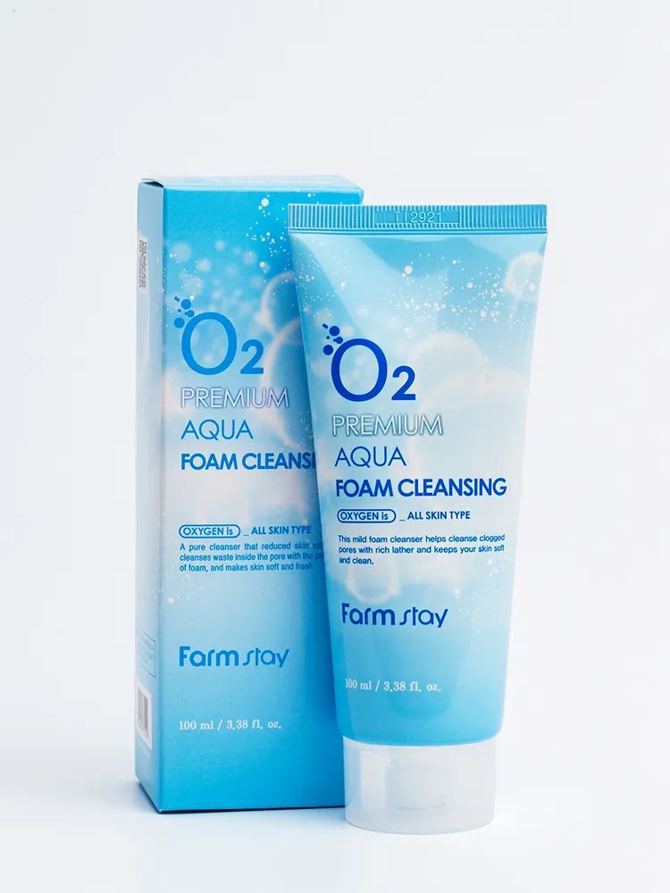 FarmStay Пенка очищающая с кислородом O2 - Premium aqua foam cleansing 100мл 450₽