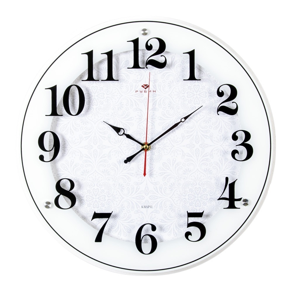 Часы настенные Рубин круглые 39 см, корпус белый 
