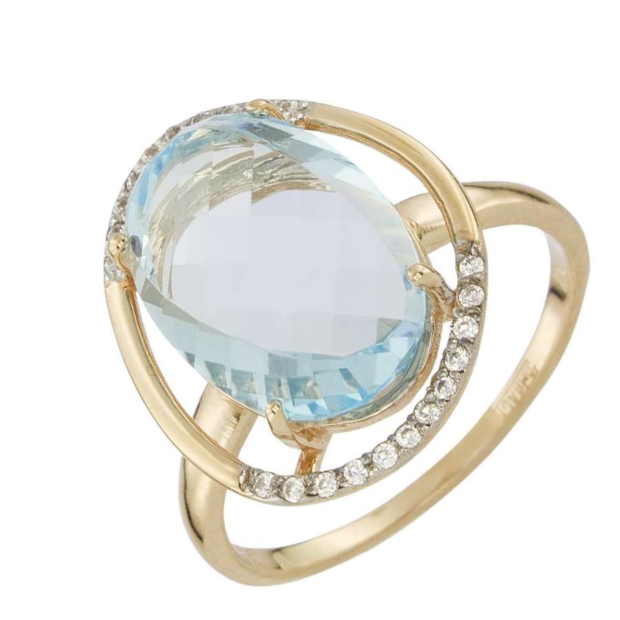 

Кольцо из золота c голубым топазом ALORIS Кольцо 1496ТКц р. 17.5, Кольцо 1496ТКц