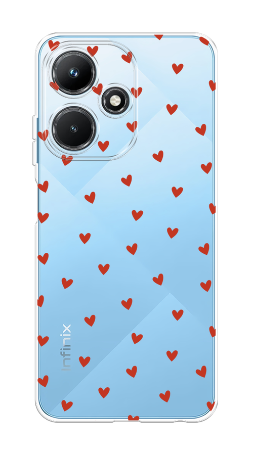 

Чехол Homey на Infinix Hot 30i "Red hearts", Красный;прозрачный, 3104150-1