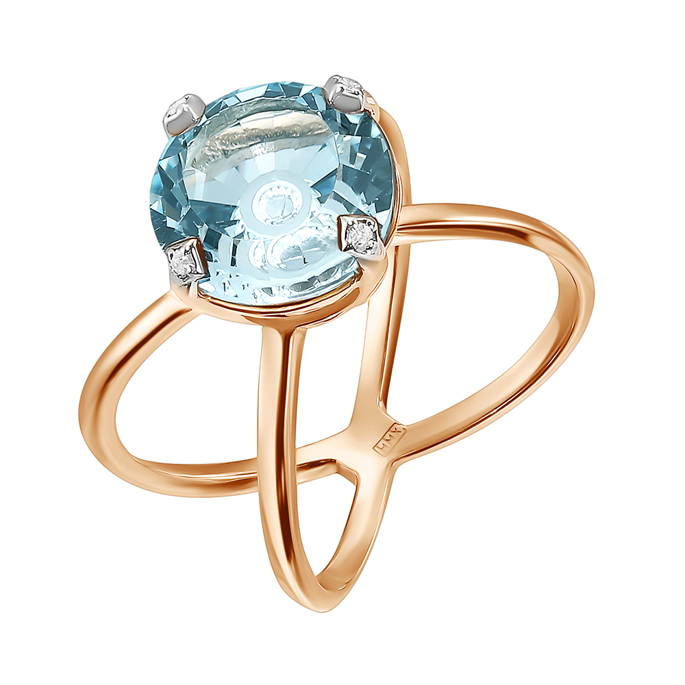 

Кольцо из золота c голубым топазом ALORIS Кольцо 2035ТКц р. 18.0, Кольцо 2035ТКц