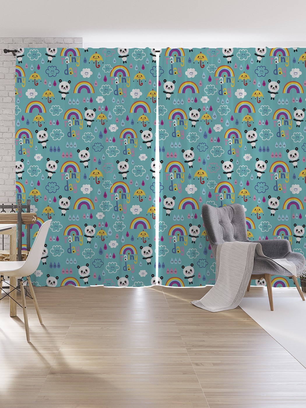 

Шторы под лён JoyArty "Милая панда в дождливый день", серия Oxford DeLux, 340х265 см, Милая панда в дождливый день