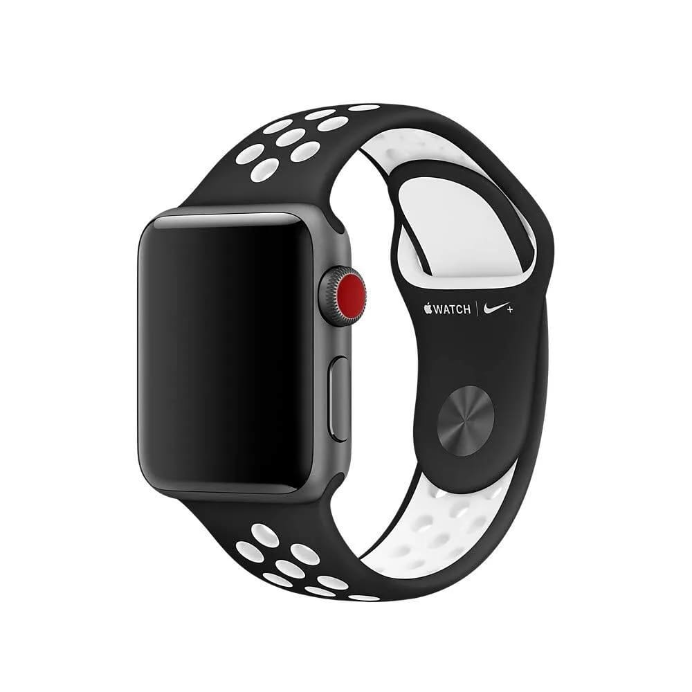 фото Ремешок для смарт-часов apple nike sport band для apple watch 38 mm black (mrhj2zm/a)