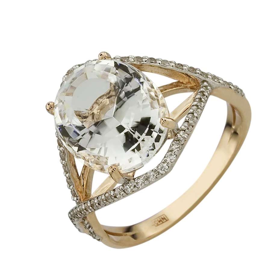 

Кольцо из золота c горным хрусталем ALORIS Кольцо 007ГхКц р. 18.0, Кольцо 007ГхКц