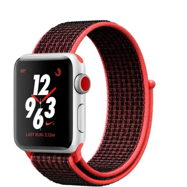 

Ремешок Apple MRPD2ZM/A, 38mm Bright Crimson/Black Nike Sport Loop