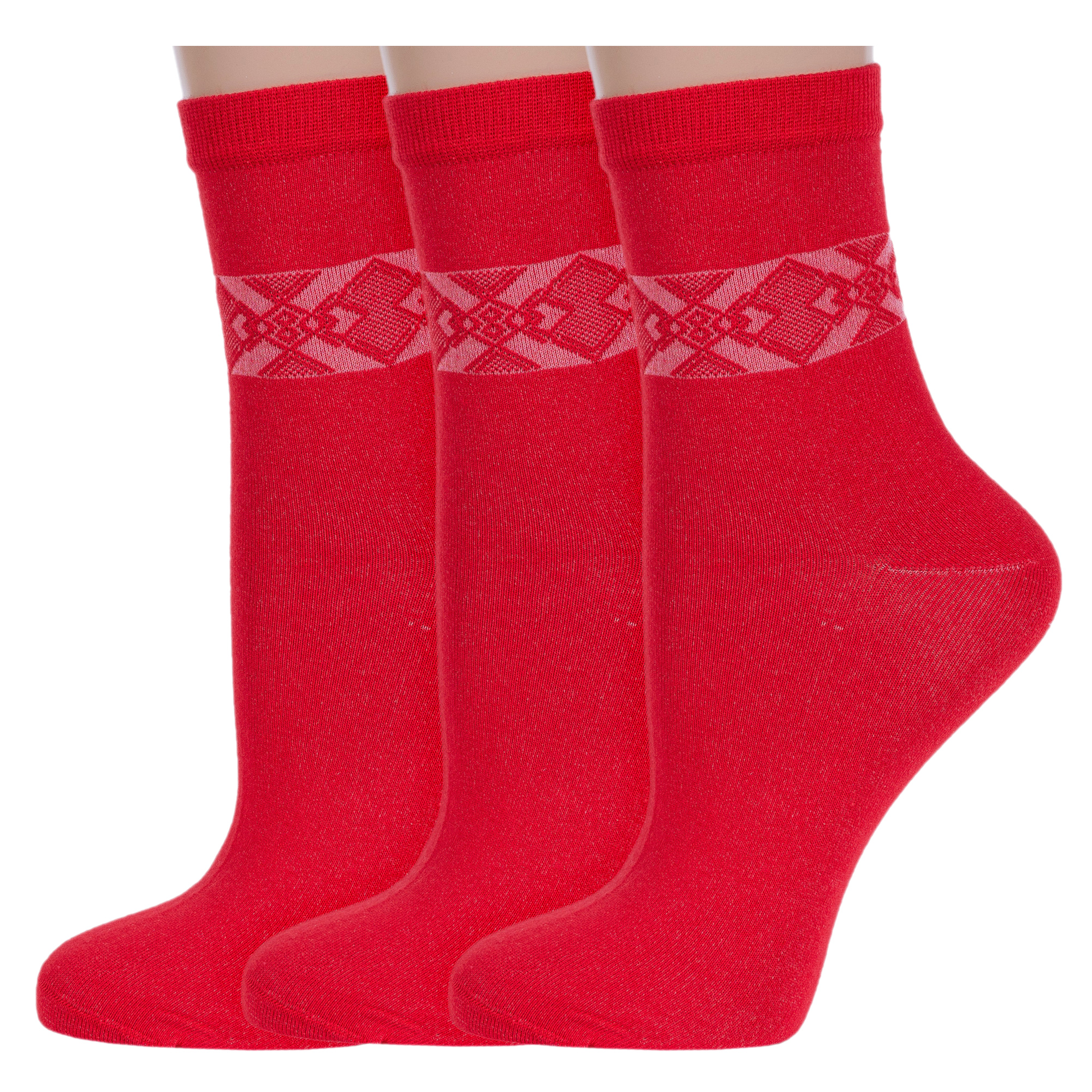 

Комплект носков женских Rusocks 3-Ж3-13057 красных 23-25, Красный, 3-Ж3-13057