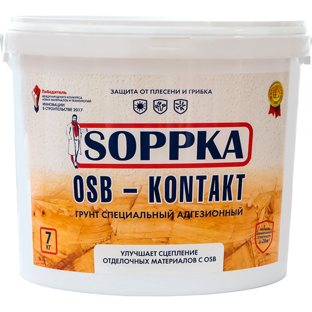 фото Адгезионный грунт soppka osb-kontakt 7 кг соп-контакт7