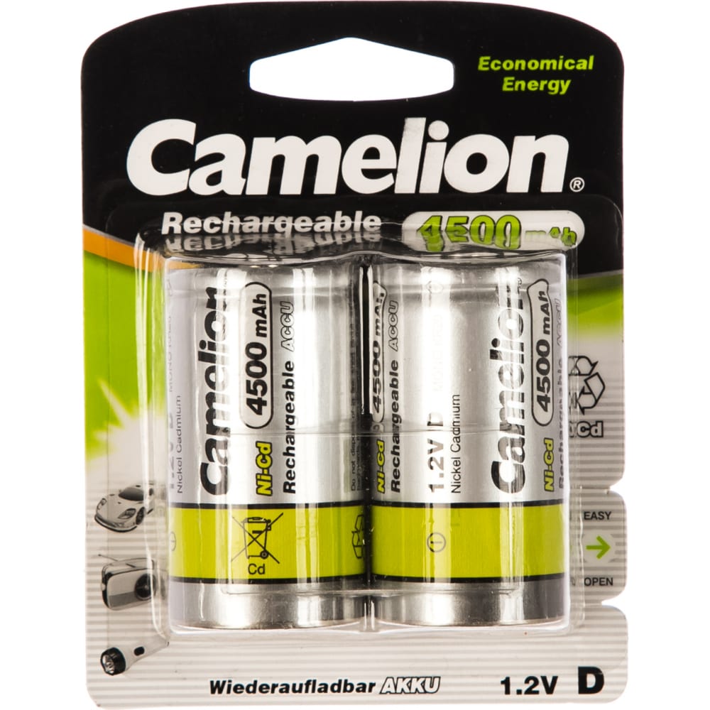 

Аккумулятор Camelion 1.2В D-4500mAh Ni-Cd BL-2, 3146