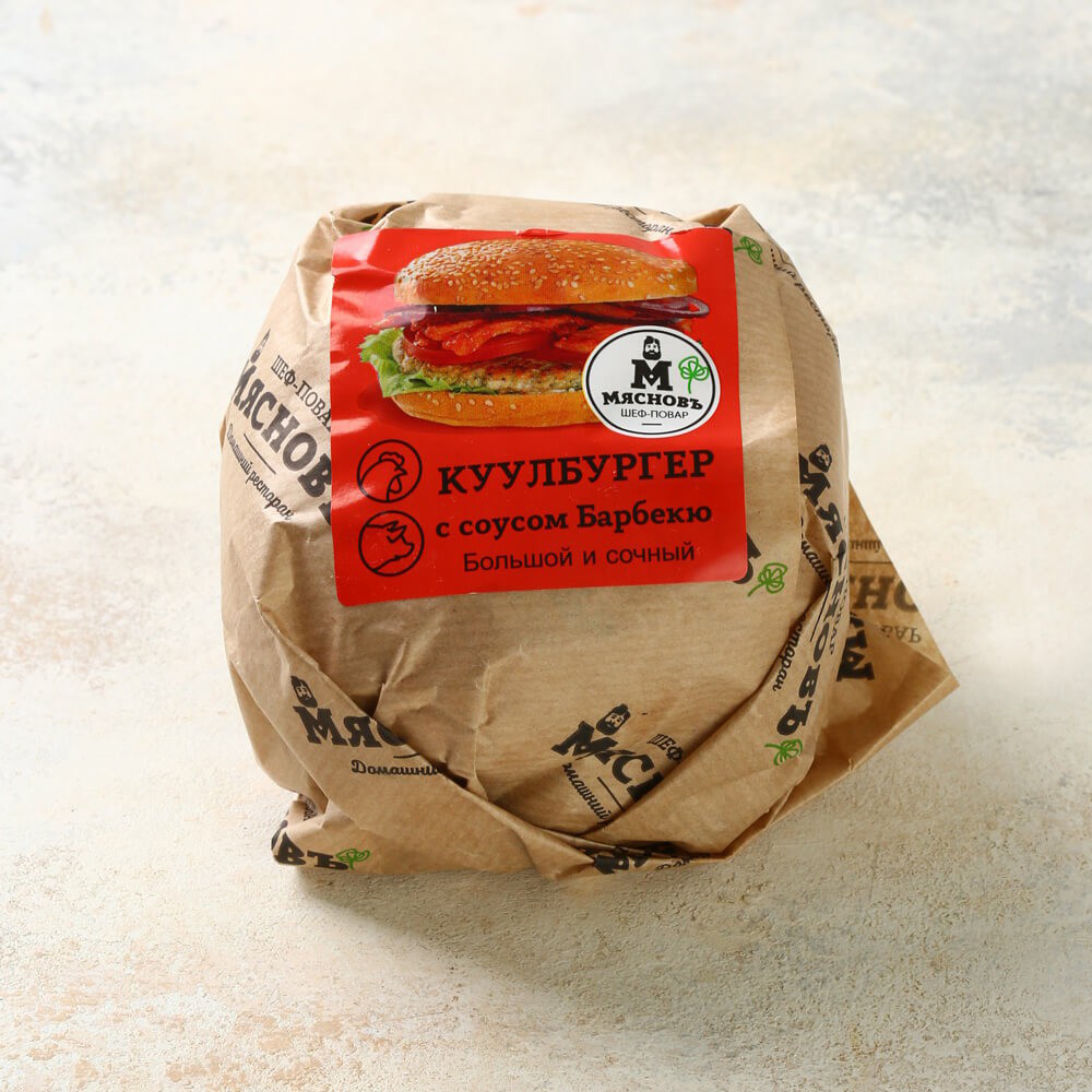 Бургер МясновЪ ШЕФ-ПОВАР с соусом Барбекю