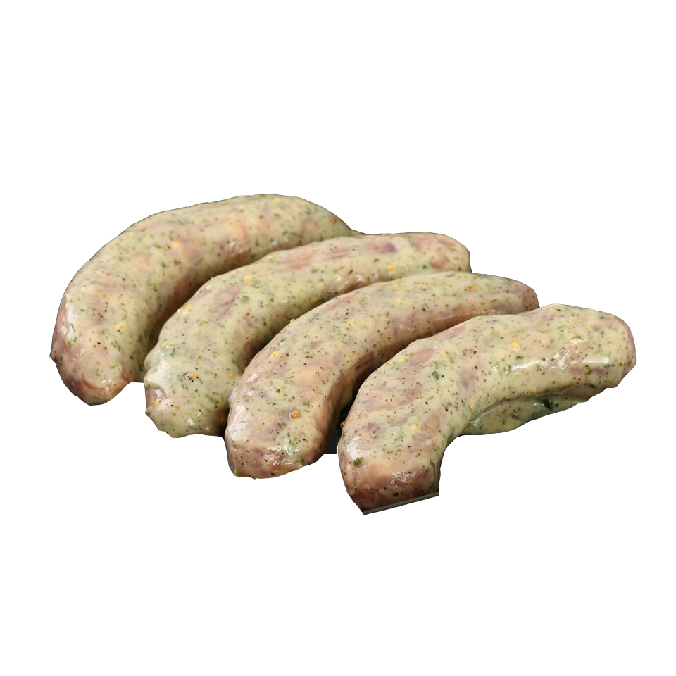 Колбаски из свинины МясновЪ в сливочном маринаде с зеленью охлажденные