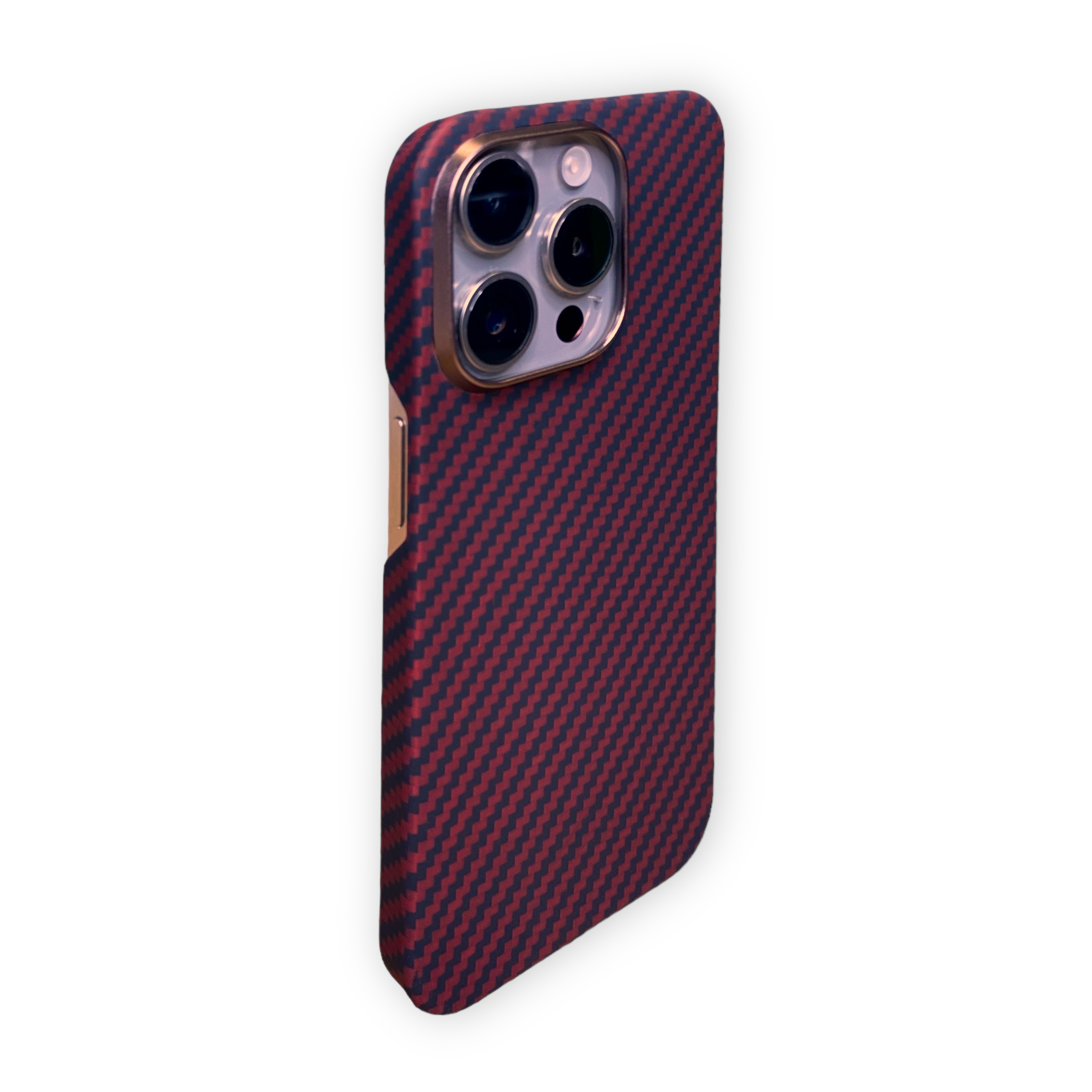 Чехол карбоновый для iPhone 15 pro (MagSafe) Кевларовый из арамидного волокна