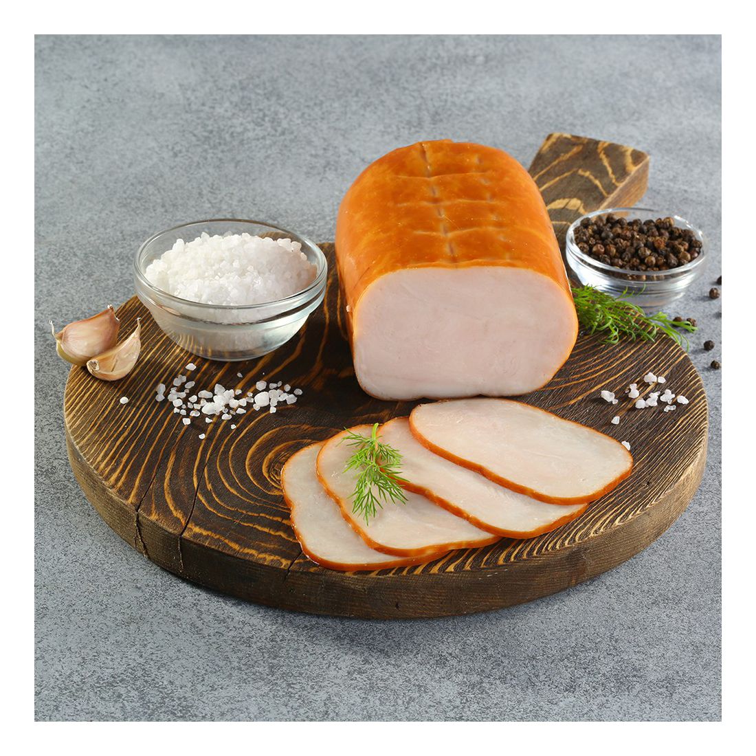 

Балык копчено-вареный МясновЪ из филе куриной грудки