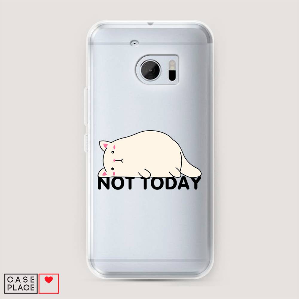 

Чехол на HTC One M10 (HTC 10) "Cat not today", Белый;розовый;черный, 101950-1