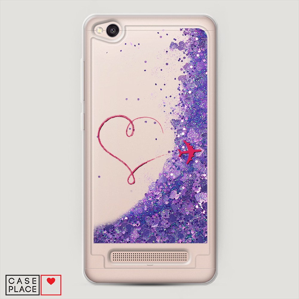 

Жидкий чехол с блестками "Сердце и самолет" на Xiaomi Redmi 4A