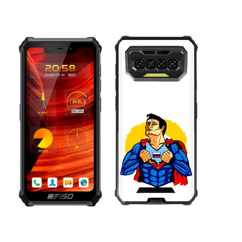 

Чехол бампер MyPads русский супермен для Oukitel F150 Bison 2021, Прозрачный, Tocco