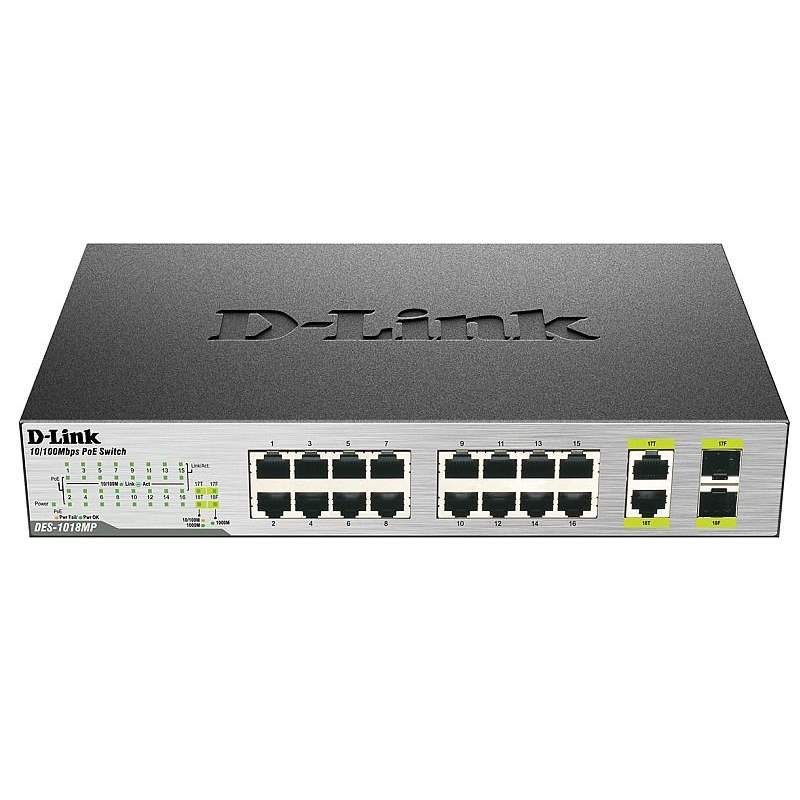 

Коммутатор D-Link DES-1018MP/A1A Black/Grey, DES-1018MP