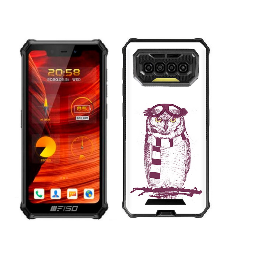 

Чехол бампер MyPads сова-летчик для Oukitel F150 Bison 2021, Прозрачный, Tocco
