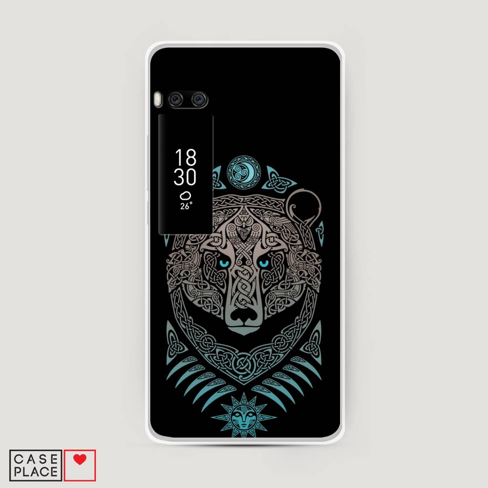 

Чехол Awog на Meizu Pro 7 Plus "Кельтский медведь", Черный;серый, 71950-2