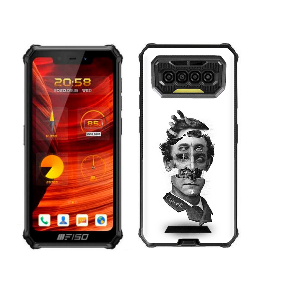 

Чехол бампер MyPads страшное лицо абстракция для Oukitel F150 Bison, Прозрачный, Tocco