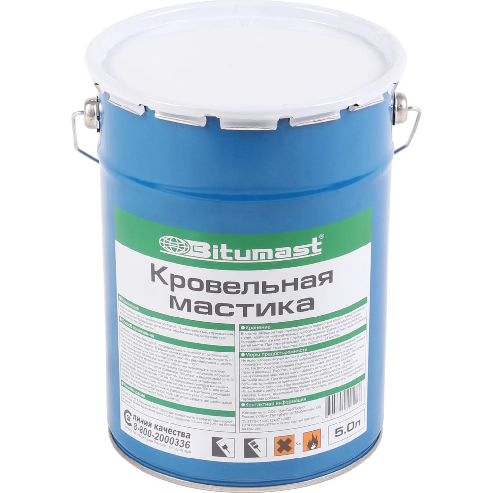 

Кровельная мастика, 21.5 л Bitumast 4607952900066