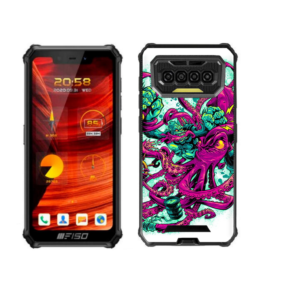 

Чехол бампер MyPads фиолетовый кракен для Oukitel F150 Bison, Прозрачный, Tocco