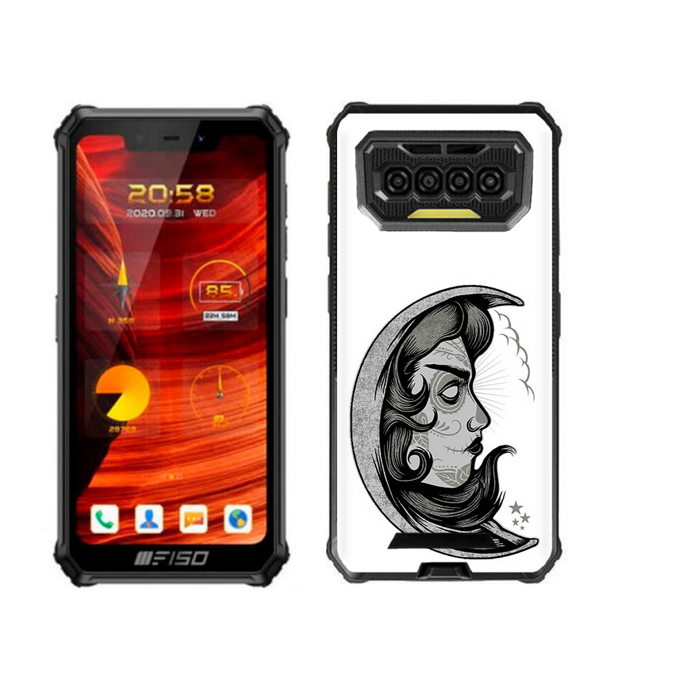 

Чехол бампер MyPads черно белая луна с лицом для Oukitel F150 Bison, Прозрачный, Tocco