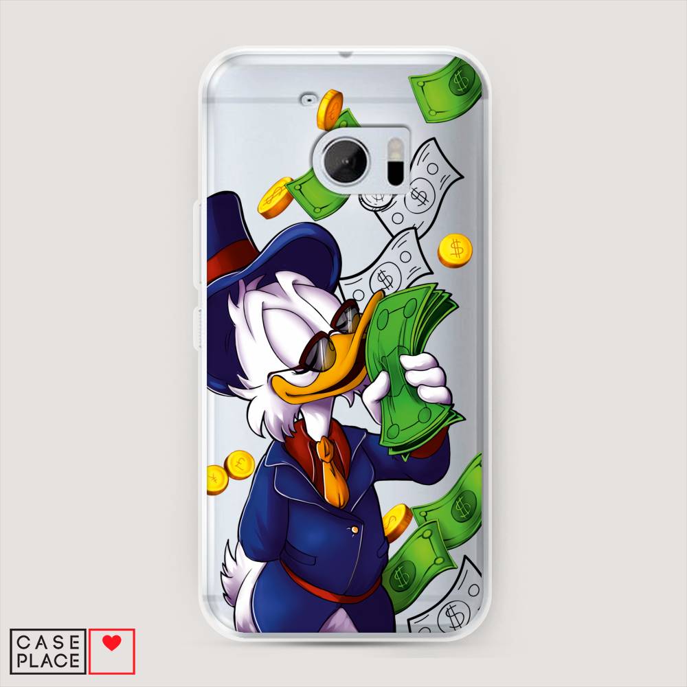 

Чехол на HTC One M10 (HTC 10) "Scrooge McDuck with Money", Синий;зеленый;белый, 101950-6