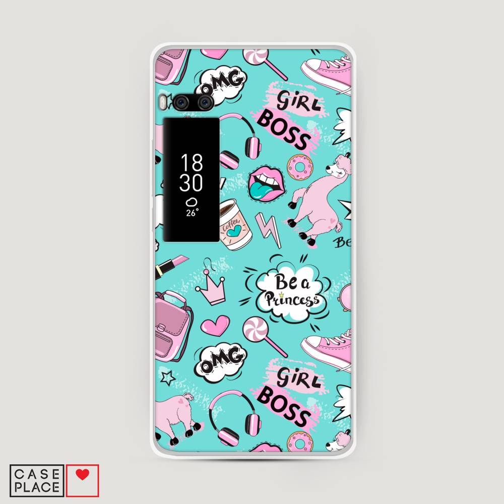 

Чехол Awog на Meizu Pro 7 Plus "Стильная лама", Голубой;белый;розовый, 71950-1