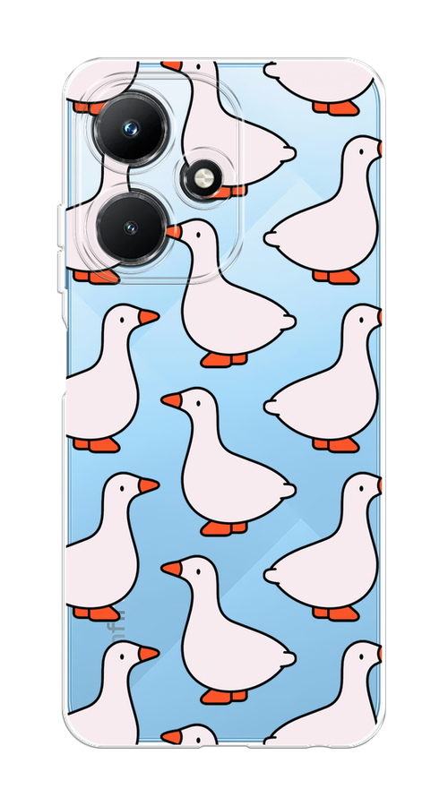 

Чехол Homey на Infinix Hot 30i "Гуси", Прозрачный;белый;оранжевый, 3104150-1