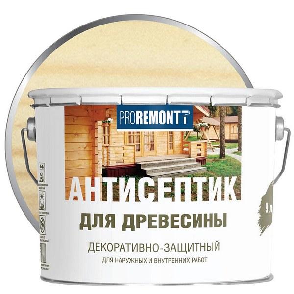 

Деревозащитное средство для древесины Proremontt бесцветный 9л, Прозрачный