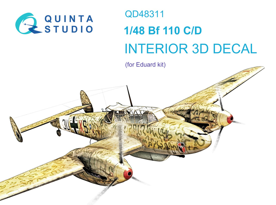 

QD48311 3D Декаль интерьера кабины Bf 110C/D Eduard, Цветной