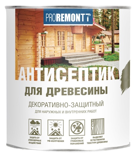 

Деревозащитное средство для древесины Proremontt орех 0,8л