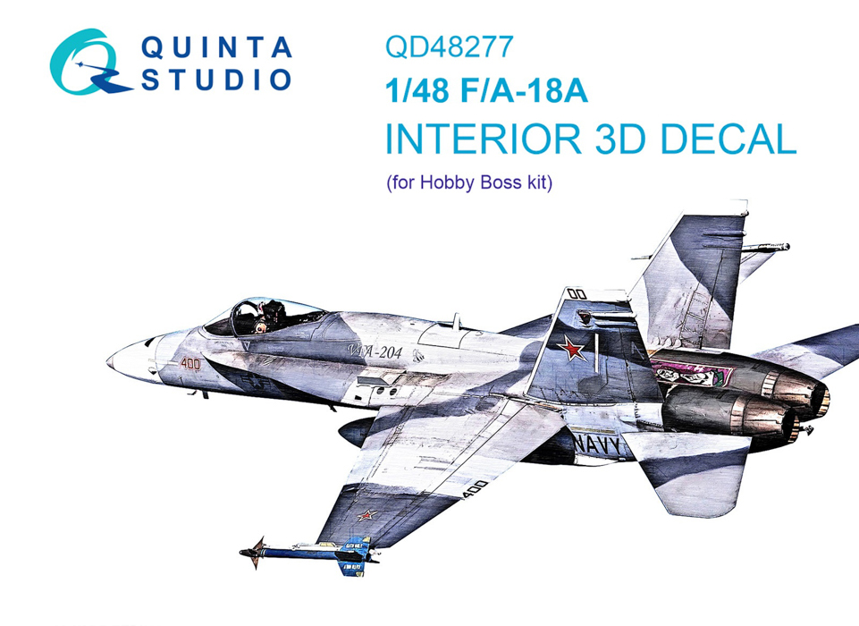 

QD48277 3D Декаль интерьера кабины F/A-18А HobbyBoss, Цветной