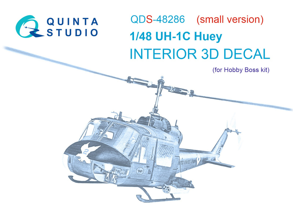 

QDS-48286 3D Декаль интерьера кабины UH-1C HobbyBossМалая версия, Цветной