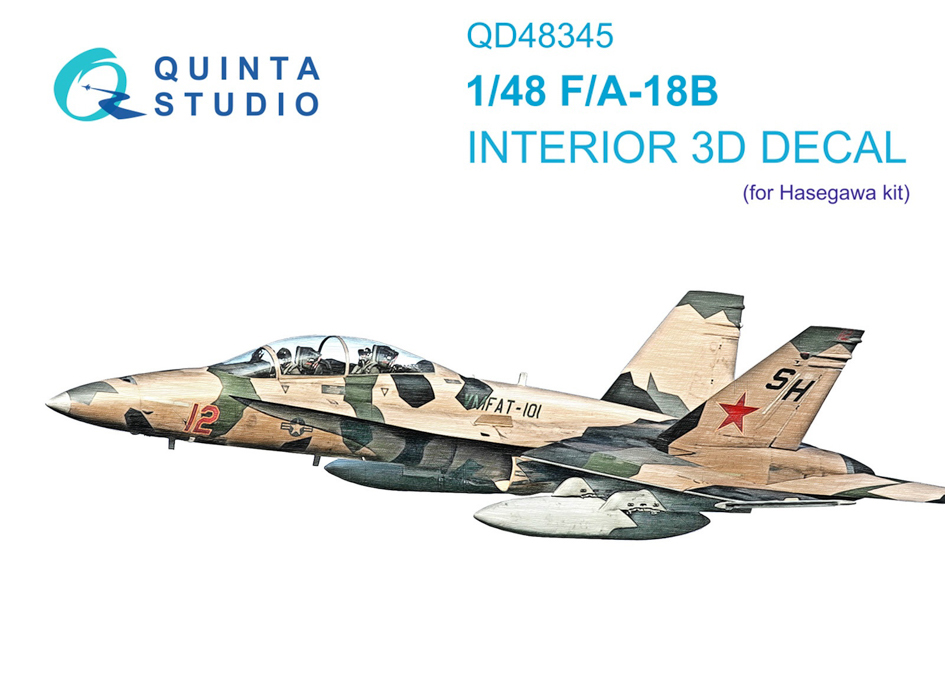 

QD48345 3D Декаль интерьера кабины F/A-18B Hasegawa, Цветной