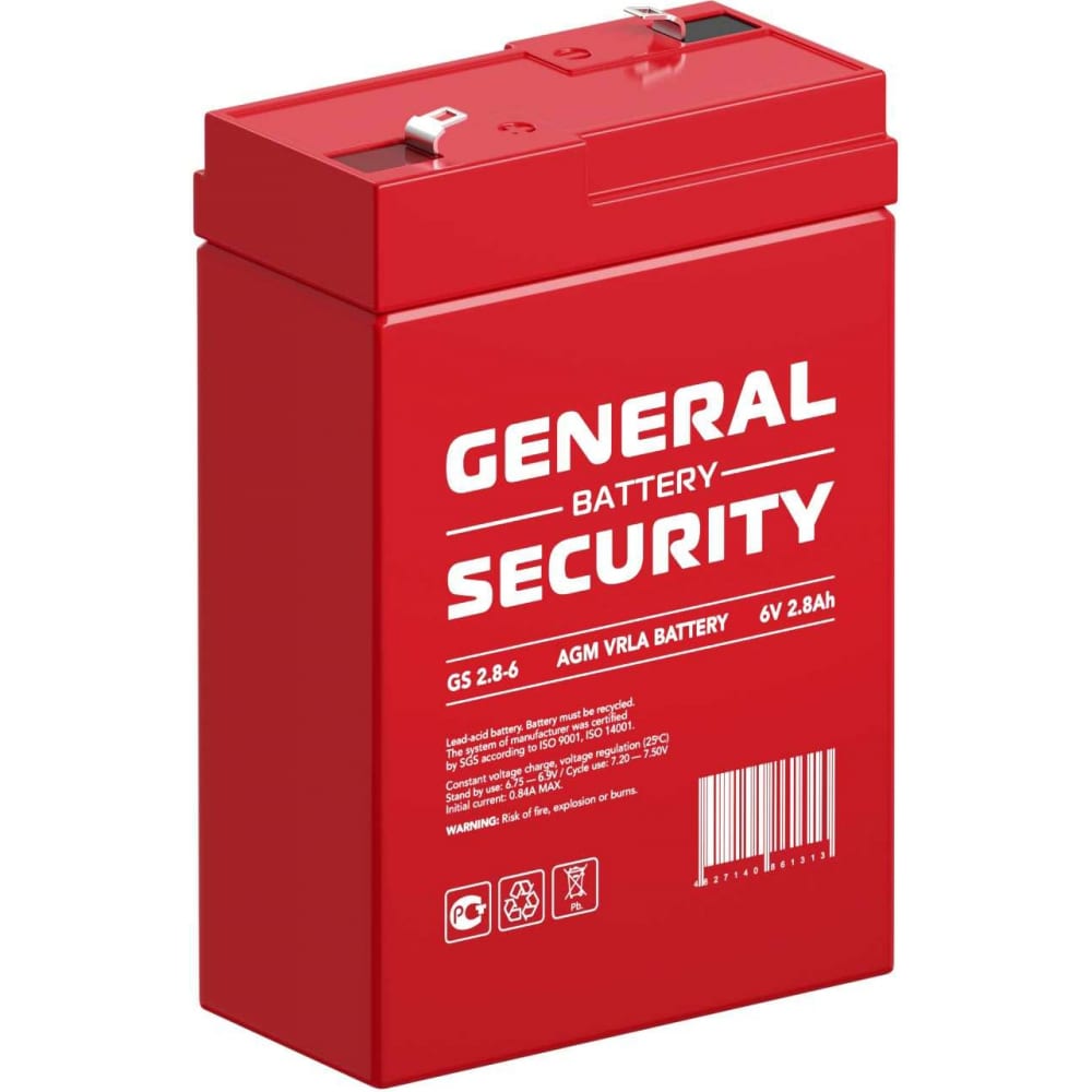Аккумулятор для ИБП GS2.8-6 GENERAL SECURITY