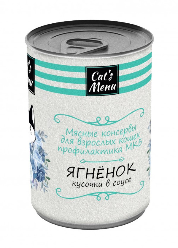 Консервы для кошек Cat`s Menu с ягненком, профилактика МКБ, 340 г