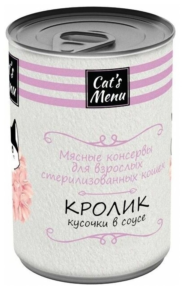 Консервы для кошек Cat`s Menu с кроликом, для стерилизованных, 340 г